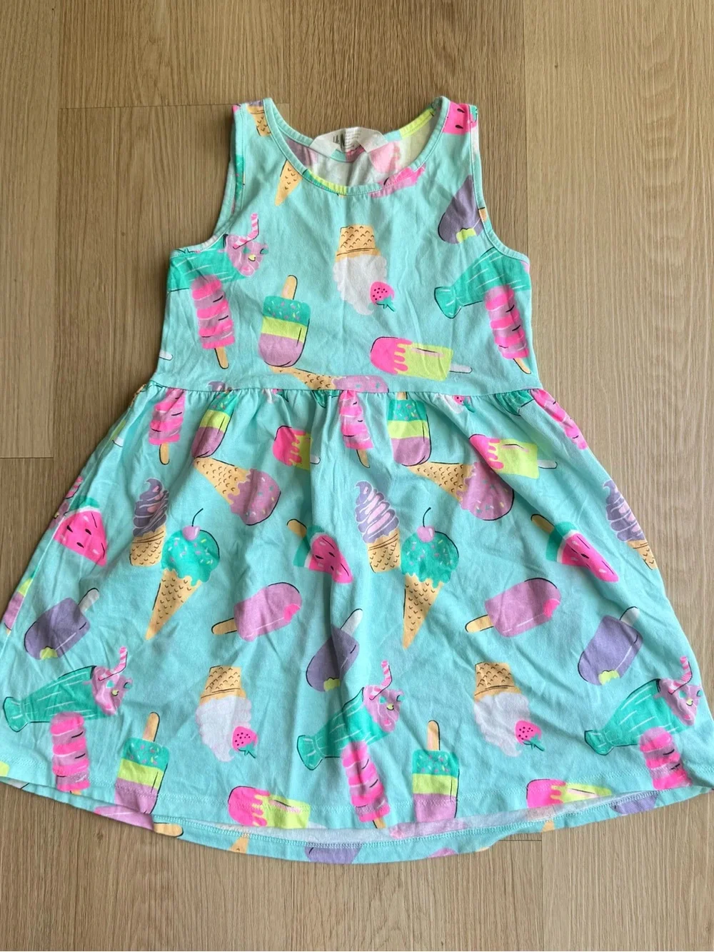 H&M Mint Ice Cream & Popsicle Print Sleeveless Dress
